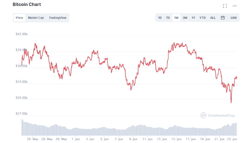 Bitcoin crush under 30000 usd