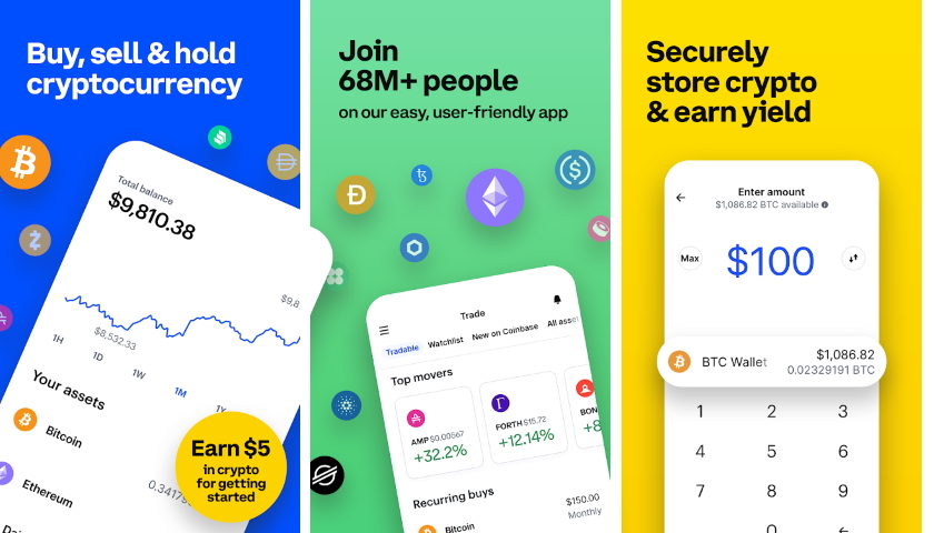 Coinbase mobile app Buy BTC, Ethereum, SHIB, Bitcoin Cash