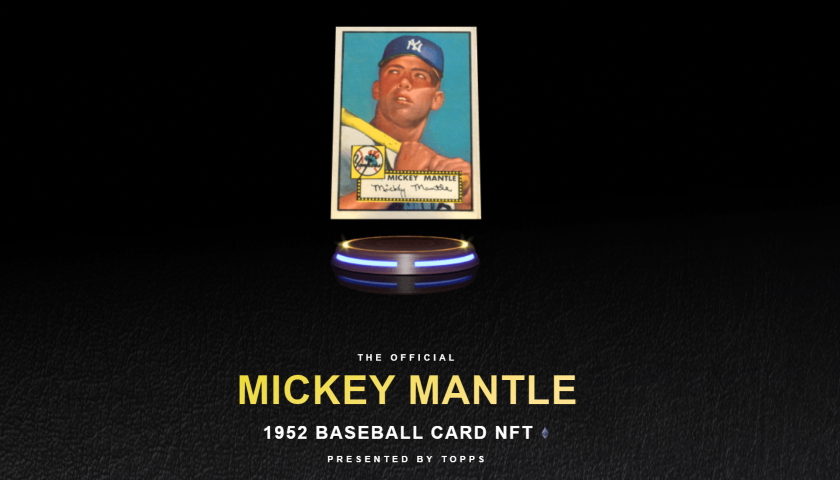 MICKEY MANTLE 1952 BASEBALL CARD NFT