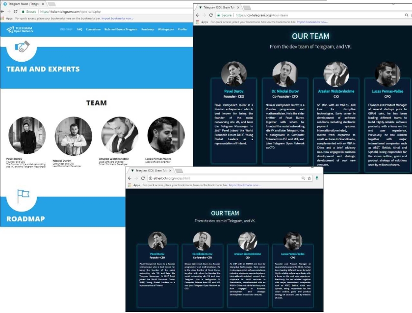Fake Telegram ICO