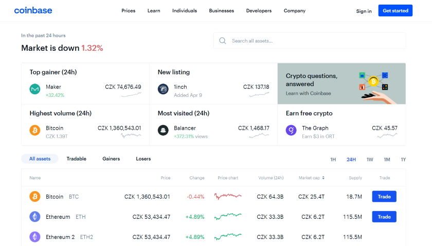 coinbase screenshot